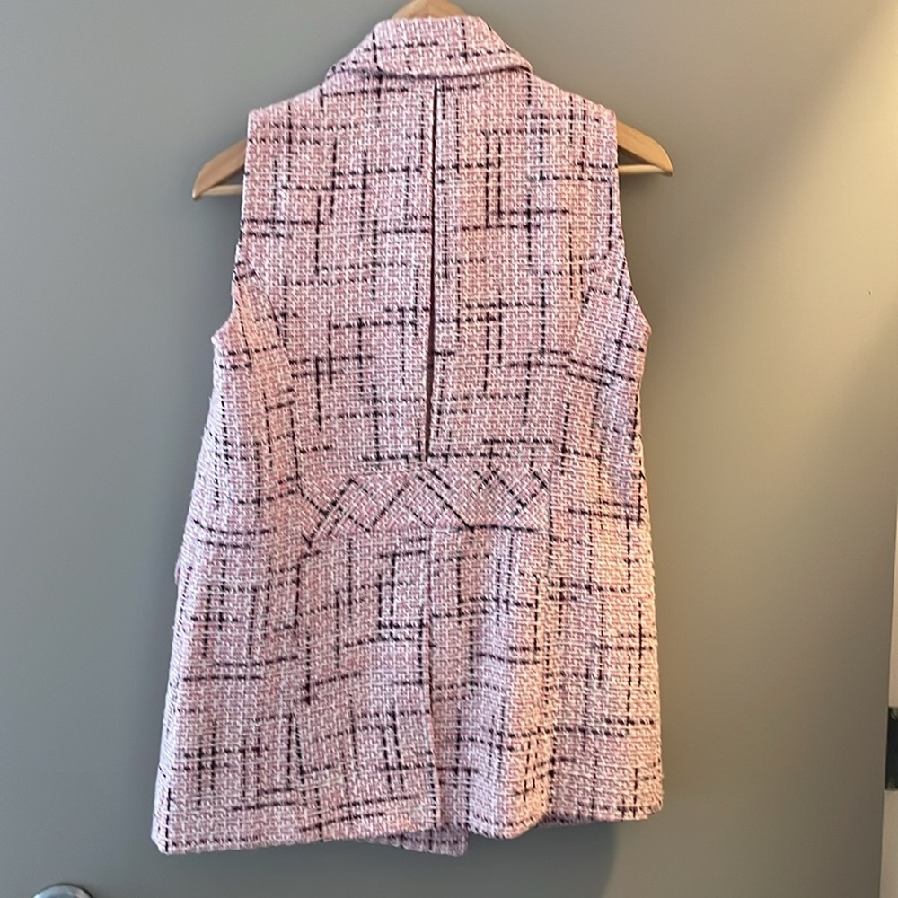 NWOT Anthropologie Maeve Tweed Oversized Vest Pink Size 0 - Picture 6 of 6